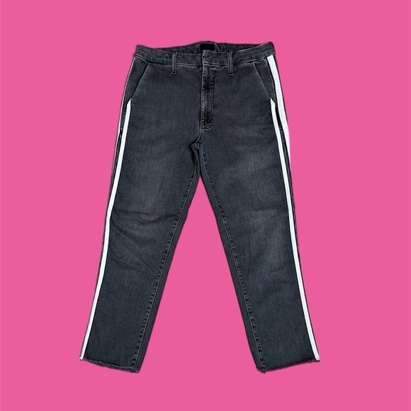 MOTHER The Shaker Prep Fray in Dear Mr. Black Racer Jeans Sz 28 - Picture 3 of 13